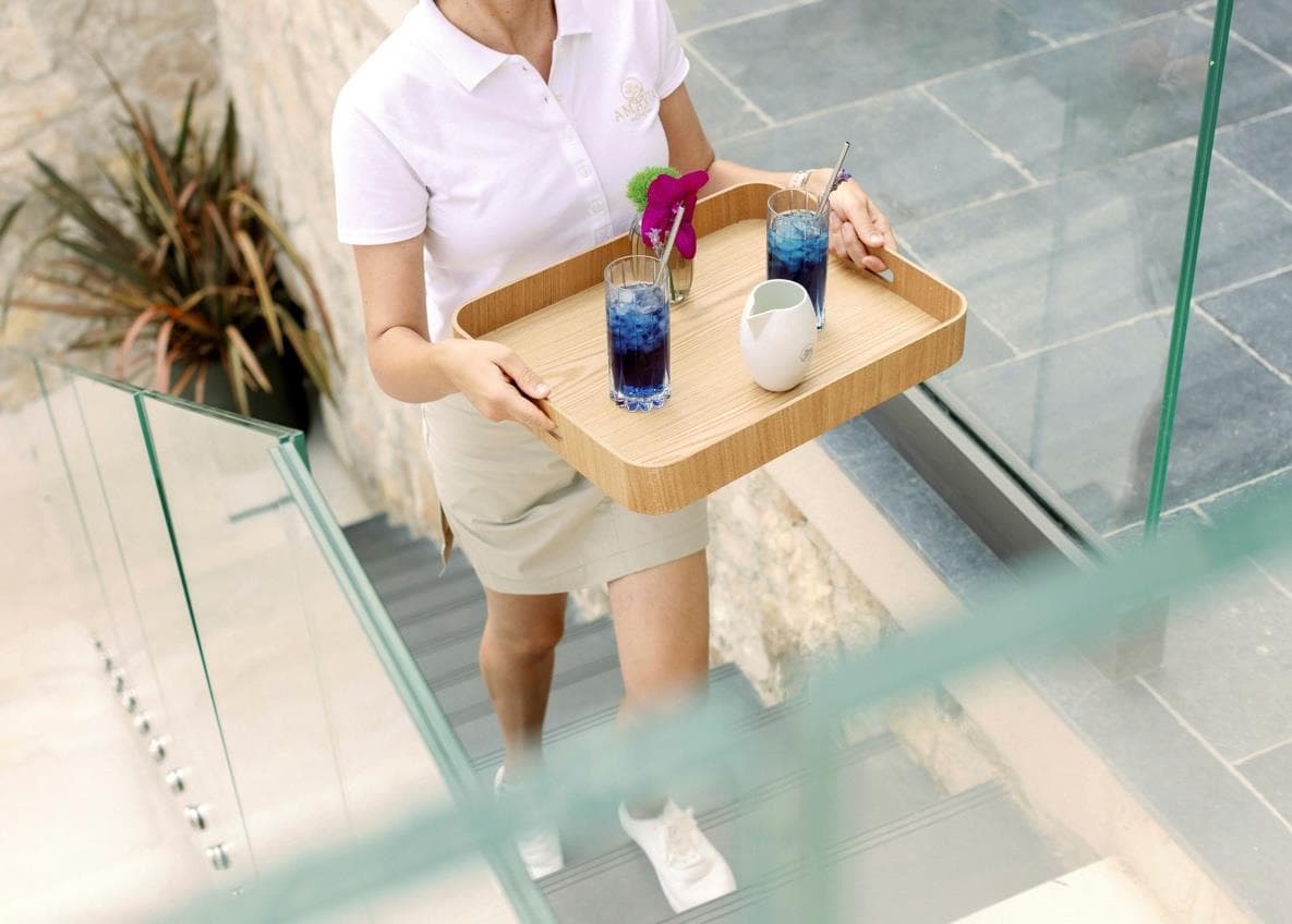 Refreshments served by the pool